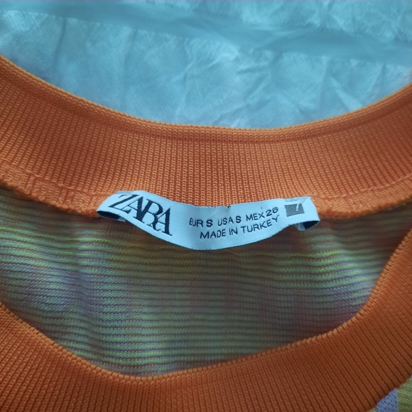 Zara Jacquard Knit Stretch Short  sleeve top - Picture 4 of 5